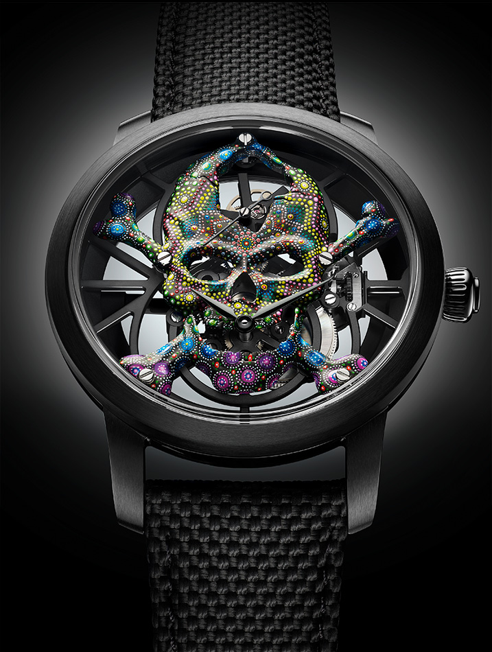 陶瓷镂空陀飞轮骷髅腕表